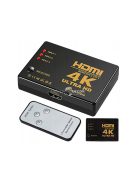 HDMI kapcsoló távirányítóval, 4K UHD, 3 bemenet 1 kimenet - HDMI Switch Splitter