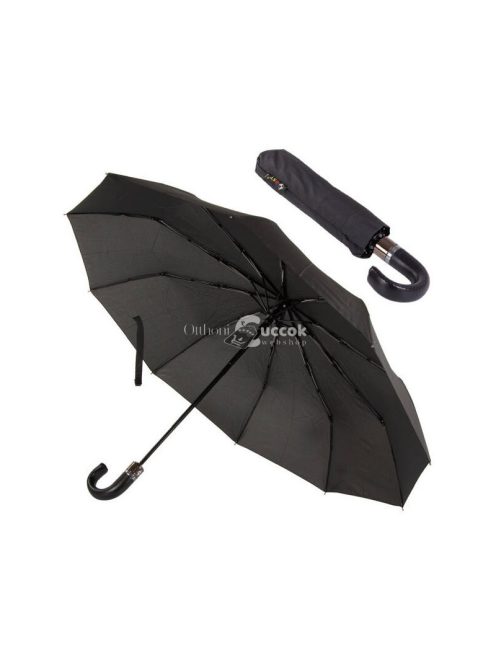 Automatikus összecsukható elegáns esernyő - esőkabát tartóval, szélálló kivitelben, kék és fekete színben.