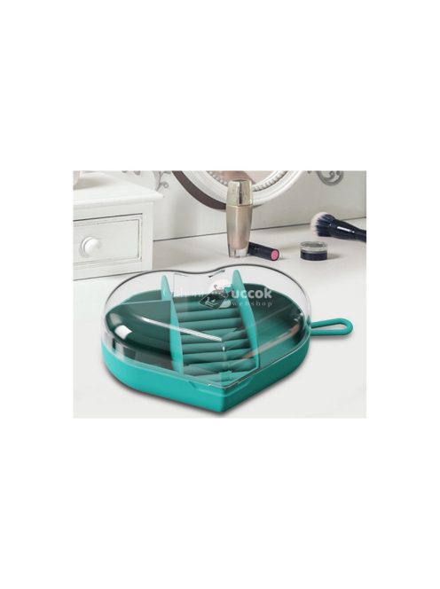 Ékszeres szervező utazó doboz - praktikus tárolás, utazáshoz ideális, kisebb ékszereknek, gyűrűknek, nyakláncoknak.