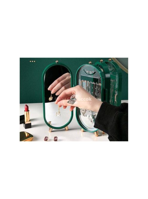 Ékszer tároló doboz tükörrel és kijelzővel