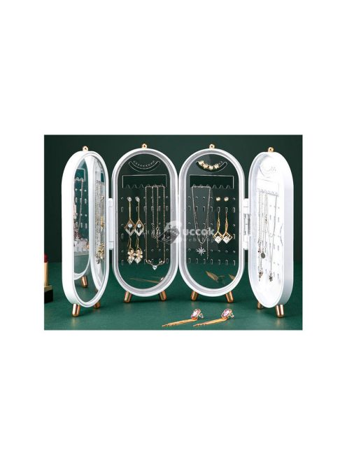 Ékszer tároló doboz tükörrel és kijelzővel