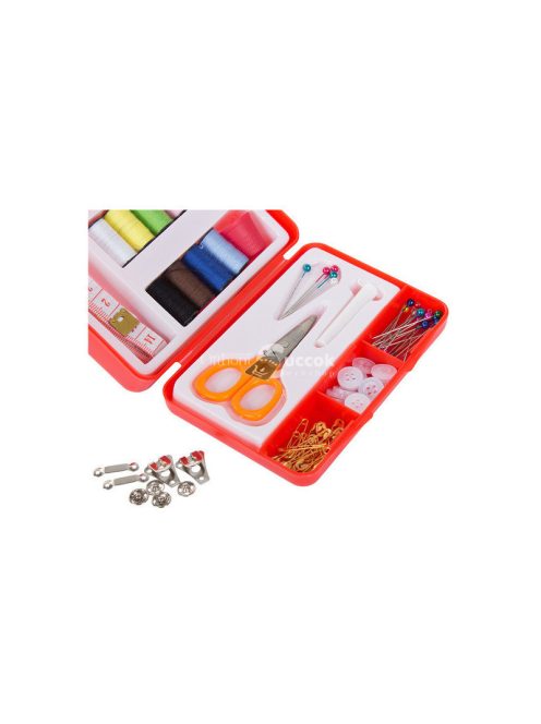 Varrókészlet varró tok tű cérna tűzőgombok - Varrókészlet varrás tűzőgombok cérna varrótű