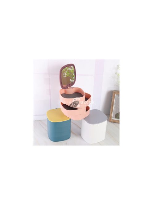 Kozmetikum tároló ékszer tükörrel