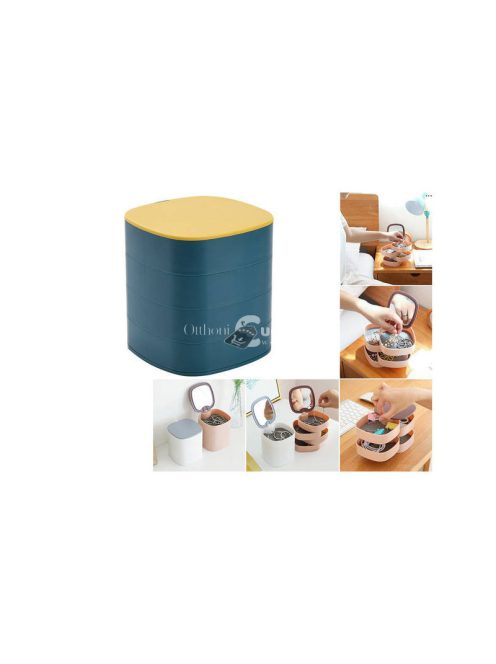 Kozmetikum tároló ékszer tükörrel