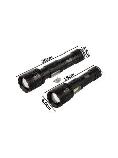   Taktikai zseblámpa nagy teljesítményű Cree LED-del és COB technológiával