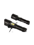 Taktikai zseblámpa nagy teljesítményű Cree LED-del és COB technológiával