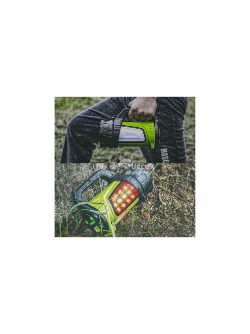 Újratölthető LED kereső lámpa erős powerbankkal