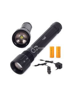   Taktikai zseblámpa erős zoom Cree XHP50 LED-del - Vadász, túrázó, outdoor, táborozó, biztonság, túlélő felszerelés