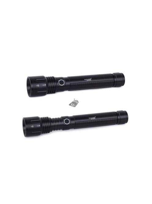 Taktikai zseblámpa erős zoom Cree XHP50 LED-del - Vadász, túrázó, outdoor, táborozó, biztonság, túlélő felszerelés