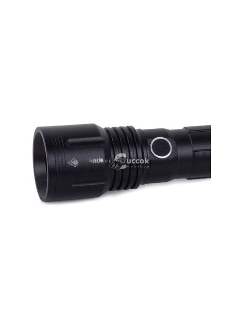 Taktikai zseblámpa erős zoom Cree XHP50 LED-del - Vadász, túrázó, outdoor, táborozó, biztonság, túlélő felszerelés