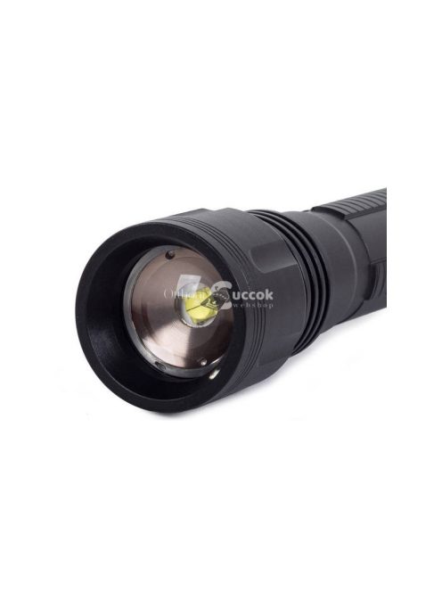 Taktikai zseblámpa erős zoom Cree XHP50 LED-del - Vadász, túrázó, outdoor, táborozó, biztonság, túlélő felszerelés