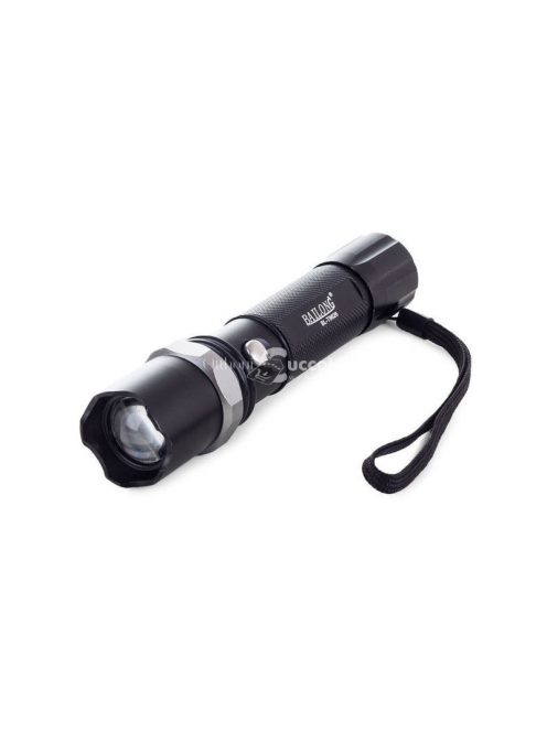 Taktikai LED zseblámpa zoom funkcióval és újratölthető akkumulátorral.