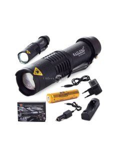   Taktikai LED zseblámpa zoom funkcióval - Bailong Cree XM-L3-U3