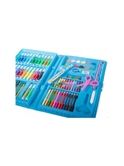 Művészeti készlet 86 db-os tokban - rajzolás, festés, alkotás, színes ceruzák, ecsetek, festékek, művészeti kellékek