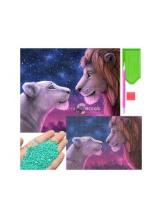   Gyémánt festés oroszlán király készlet - Gyémánt festmény király - Gyémánt festés - Gyémánt kirakó - Gyémánt mozaik