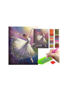   Gyémántfestés balett szett - gyémánt festmény, balett táncos, gyémánt mozaik, kreatív hobbi