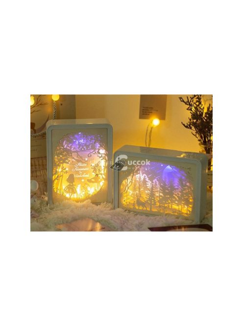 Éjjeli lámpa 3D színek RGB LED távirányító érintés - Magyarul: Színes éjjeli lámpa távirányítóval