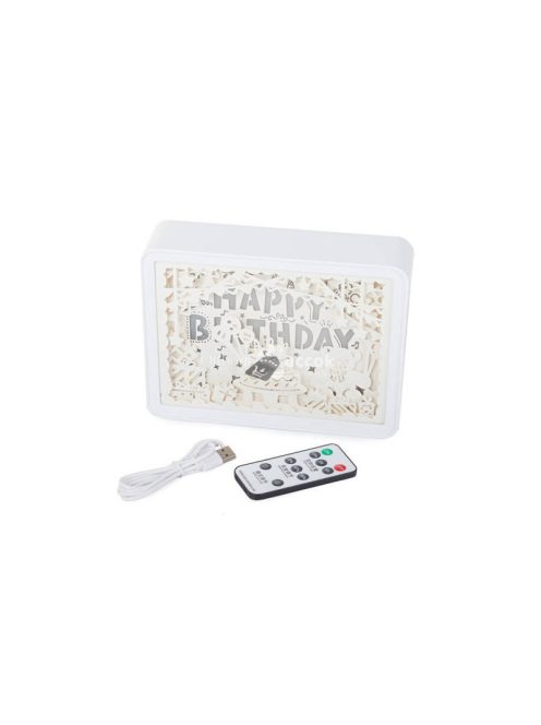 Éjjeli lámpa 3D színek RGB LED távirányító érintés - Magyarul: Színes éjjeli lámpa távirányítóval