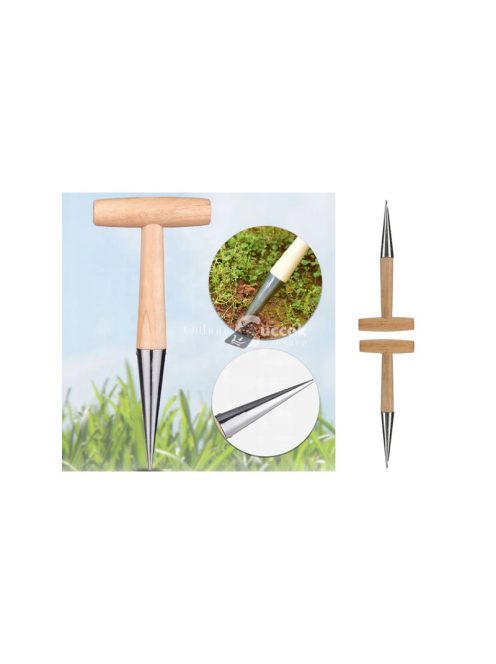 Hagymaültető karó kert tüskével fa mérővel