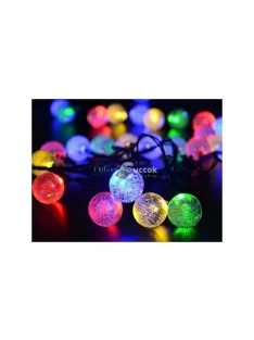   Kerti girland fények 20 LED napelemes többszínű - kerti dekoráció, hangulatfény, terasz világítás