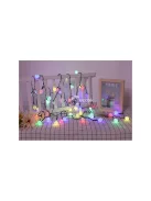 Kerti girland fények 20 LED napelemes többszínű - kerti dekoráció, hangulatfény, terasz világítás