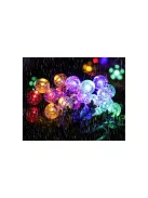 Kerti girland fények 20 LED napelemes többszínű - kerti dekoráció, hangulatfény, terasz világítás