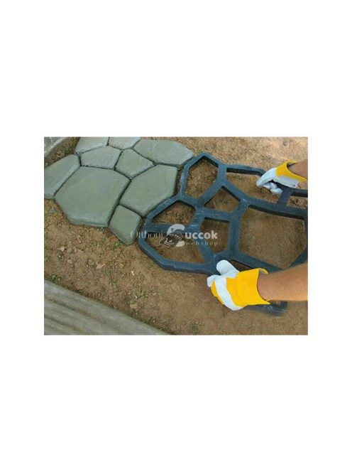 Macskafejes betonkő készítő forma - kerti járólap öntő forma - macskafej mintás járólap forma