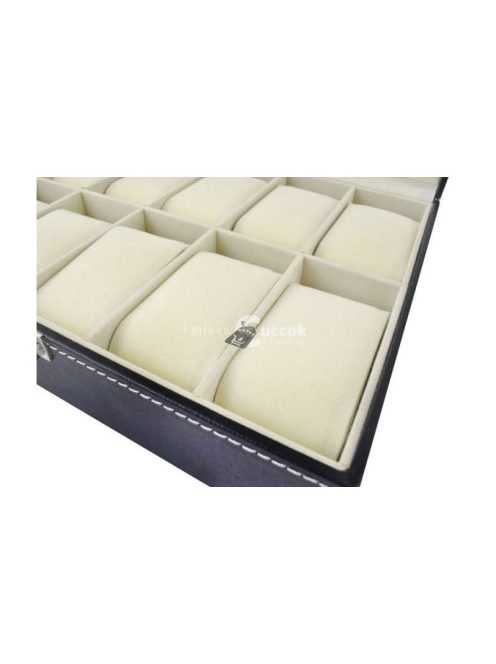 Óra tároló 10 rekeszes - óratartó doboz - karóra tároló - óra szekrény - óra doboz - óratartó rekeszekkel