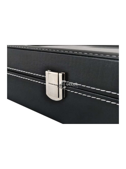 Óra tároló 10 rekeszes - óratartó doboz - karóra tároló - óra szekrény - óra doboz - óratartó rekeszekkel