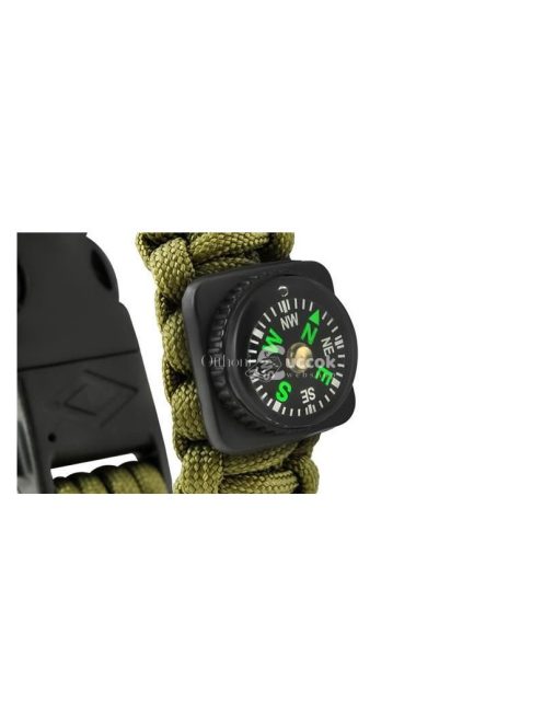 Túlélő karkötő kiegészítőkkel - zöld