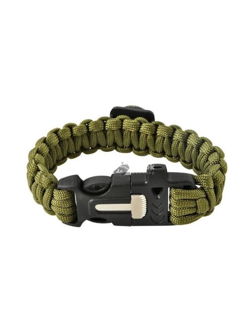 Túlélő karkötő kiegészítőkkel - zöld