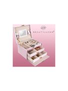 Rózsaszín ékszerdoboz - gyöngyök, ékszerek, tárolás, ajándék, divat, nők, szépség, praktikus, stílus, kiegészítő