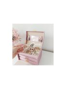 Rózsaszín ékszerdoboz - gyöngyök, ékszerek, tárolás, ajándék, divat, nők, szépség, praktikus, stílus, kiegészítő