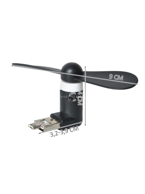 Fekete micro USB ventilátor