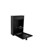 Fekete levélláda - modern design, falra szerelhető, postafiók, levelezőláda, kültéri, beltéri, alumínium, csomagküldés