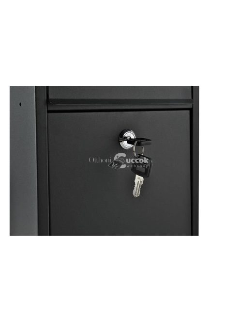 Fekete levélláda - modern design, falra szerelhető, postafiók, levelezőláda, kültéri, beltéri, alumínium, csomagküldés