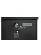 Fekete levéldoboz - postafiók, levélgyűjtő, kültéri, falra szerelhető, postai küldemények, levelek, postaláda, levelezés