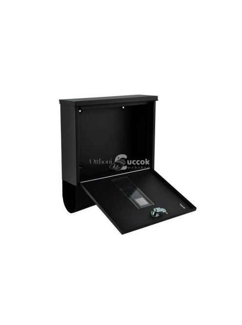 Fekete levéldoboz - postafiók, levélgyűjtő, kültéri, falra szerelhető, postai küldemények, levelek, postaláda, levelezés