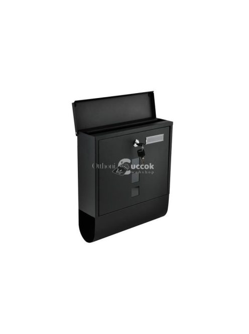 Fekete levéldoboz - postafiók, levélgyűjtő, kültéri, falra szerelhető, postai küldemények, levelek, postaláda, levelezés