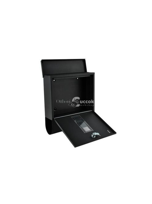 Fekete levéldoboz - postafiók, levélgyűjtő, kültéri, falra szerelhető, postai küldemények, levelek, postaláda, levelezés