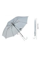 Áttetsző fehér esernyő - átlátszó esernyő, fehér színben, eső elleni védelem, divatos esernyő, elegáns esernyő