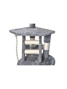 Macska kaparófa 118 cm, szürke, alvófülkével, játékokkal, karomélezővel, plüssel