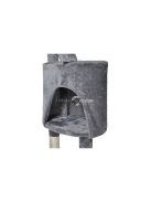 Macska kaparófa 118 cm, szürke, alvófülkével, játékokkal, karomélezővel, plüssel