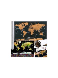   Világtérkép - karcolható kártya zászlókkal + kiegészítők 23442