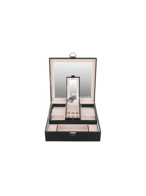 Ékszerdoboz - Fekete Beautylushh, ékszer tároló, ajándék nőknek, sminktartó, divatos ékszeres doboz