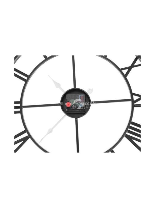 Retro fali óra - fekete, vintage design, falikaróra, modern időmérő, retró stílusú óra, dekorációs óra, falóra