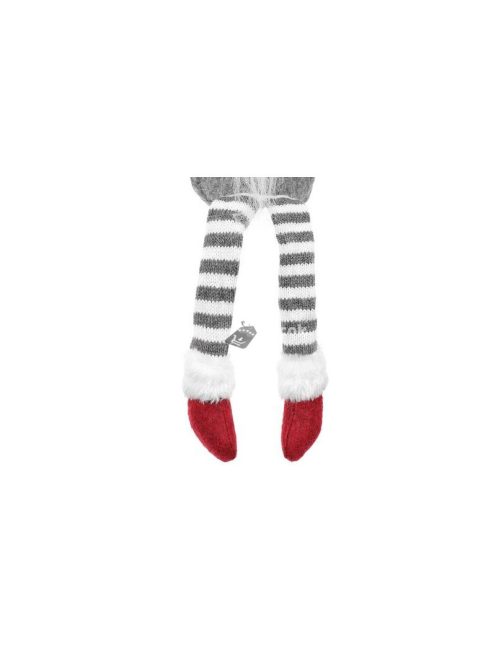 Szürke ülő manó - karácsonyi dekoráció, ülő manó figura, manó dekoráció, karácsonyi manó, ülő karácsonyi figura