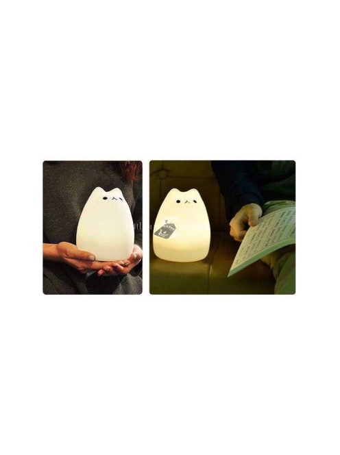 LED éjszakai lámpa - cica, gyerek lámpa, éjszakai fény, gyerekszoba dekoráció, alvás segítő, gyermek lámpa