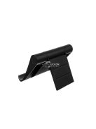 Fekete telefon tartó állvány - praktikus asztali kiegészítő, univerzális mobil tartó, telefon töltő állvány