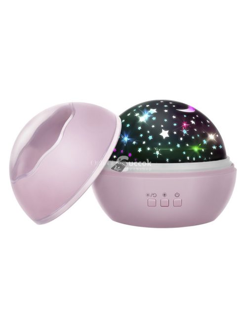 Éjjeli lámpa projektorral - rózsaszín LP16859